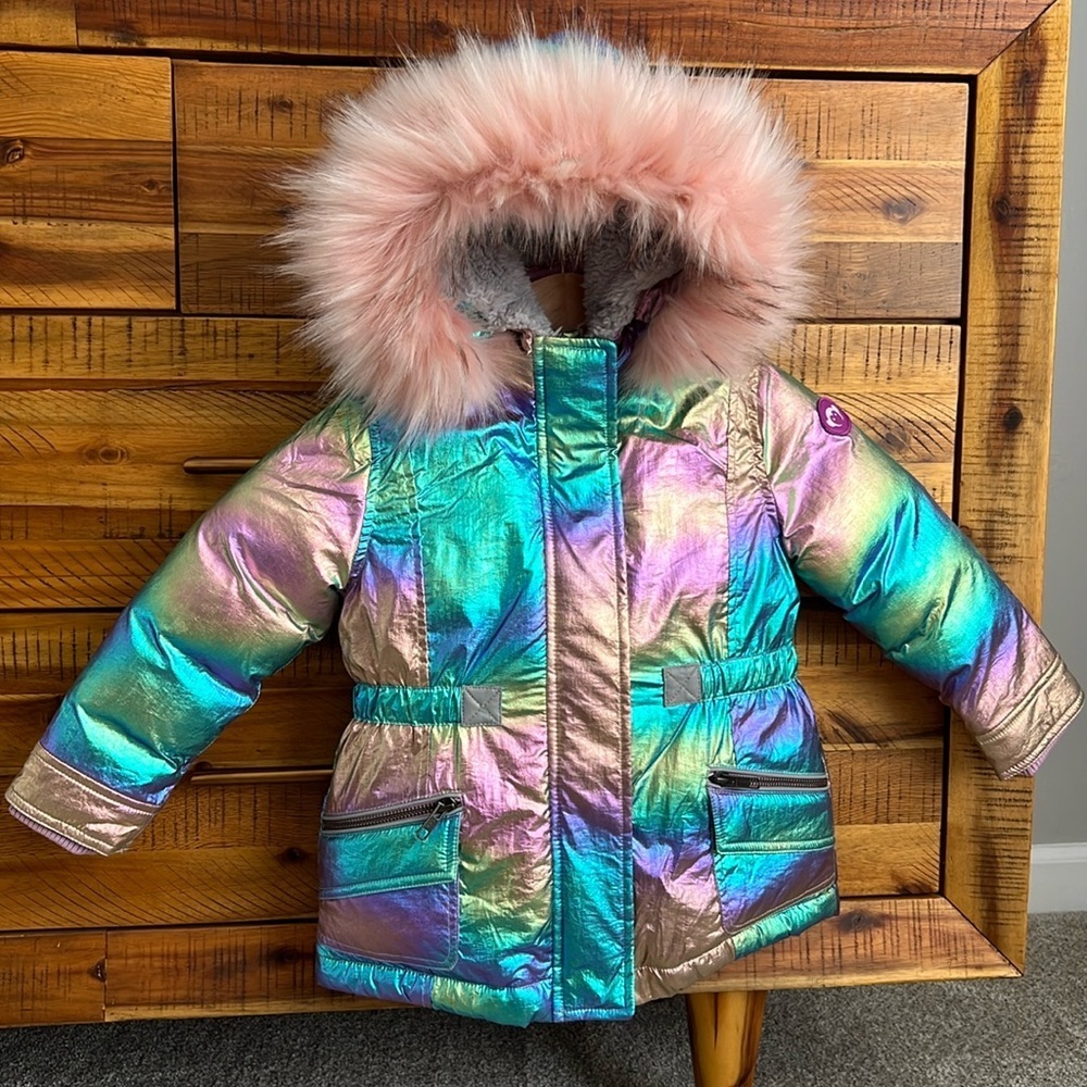 Appaman Rainbow Ombre Middie Puffer Girls Coat - Picture 6 of 11